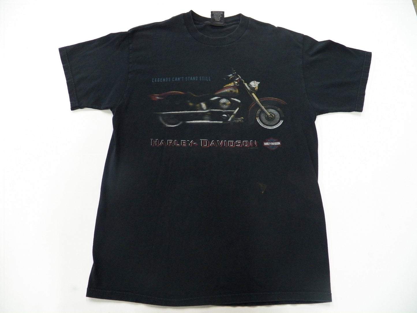 Black harley davidson graphic t-shirt made in usa motorcycle