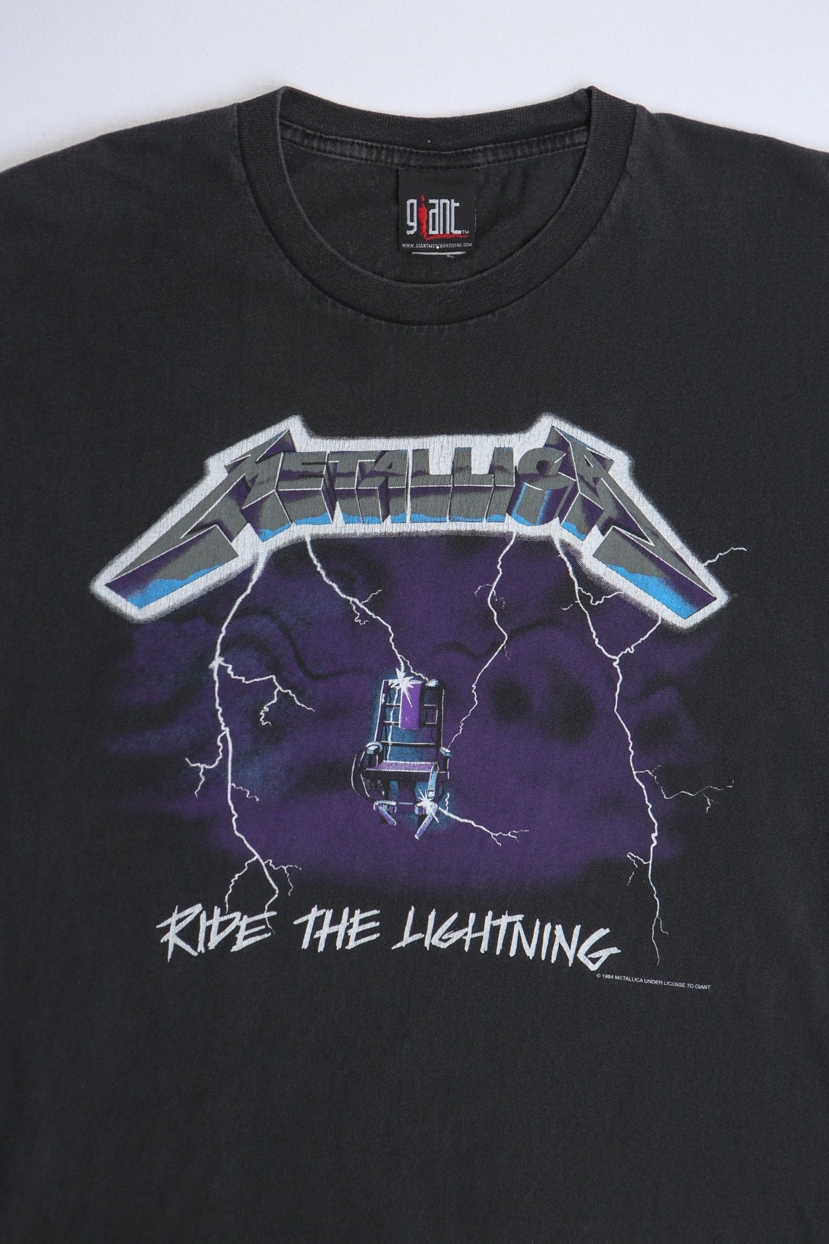 Vintage metallica black rock t-shirt shirt ride the lightning giant label