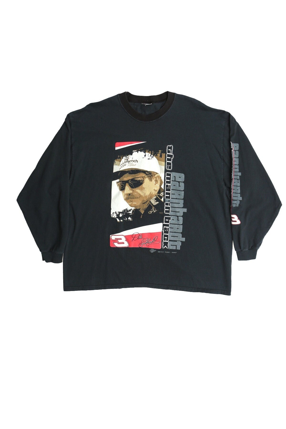Nascar long sleeve graphic t-shirt black dale earnhardt drives 3 y2k