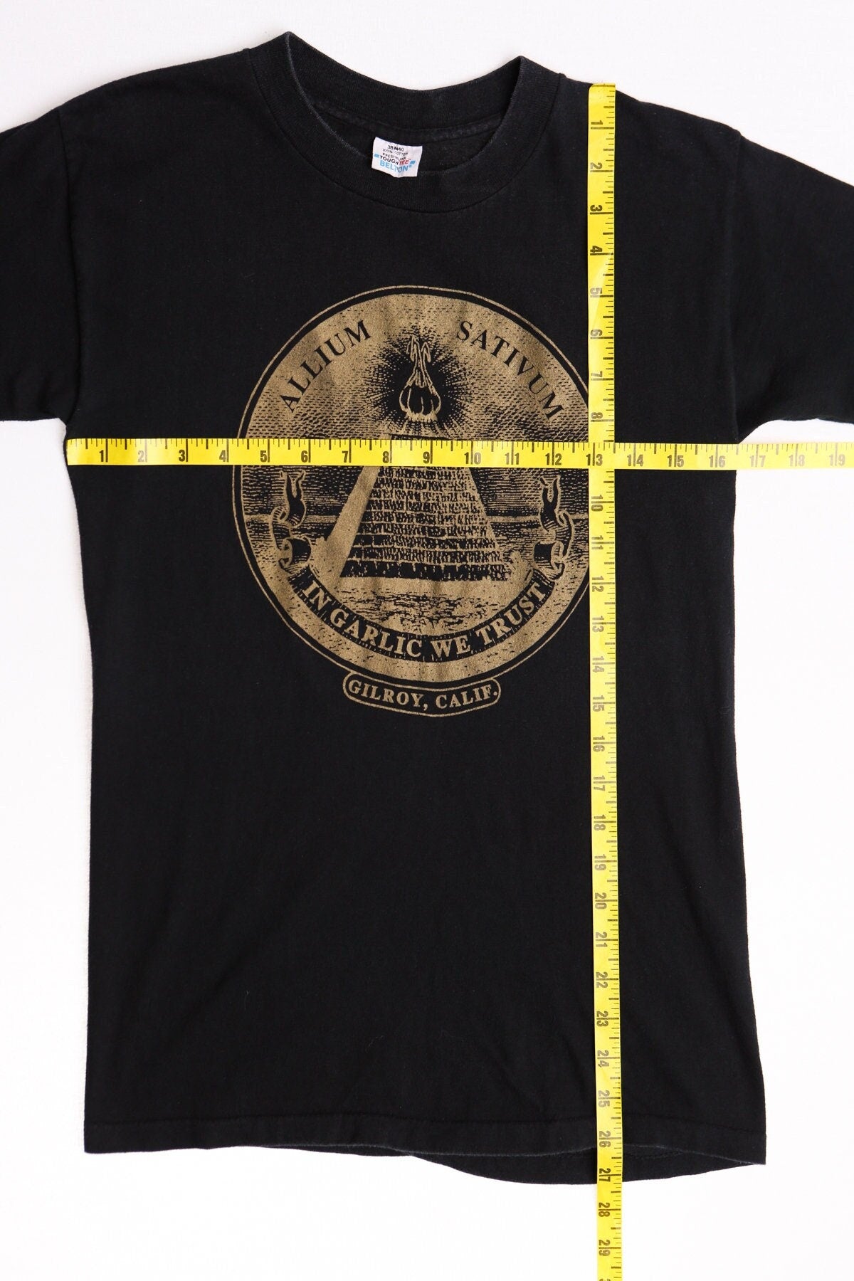 Vintage 80's garlic shirt black gilroy california belton