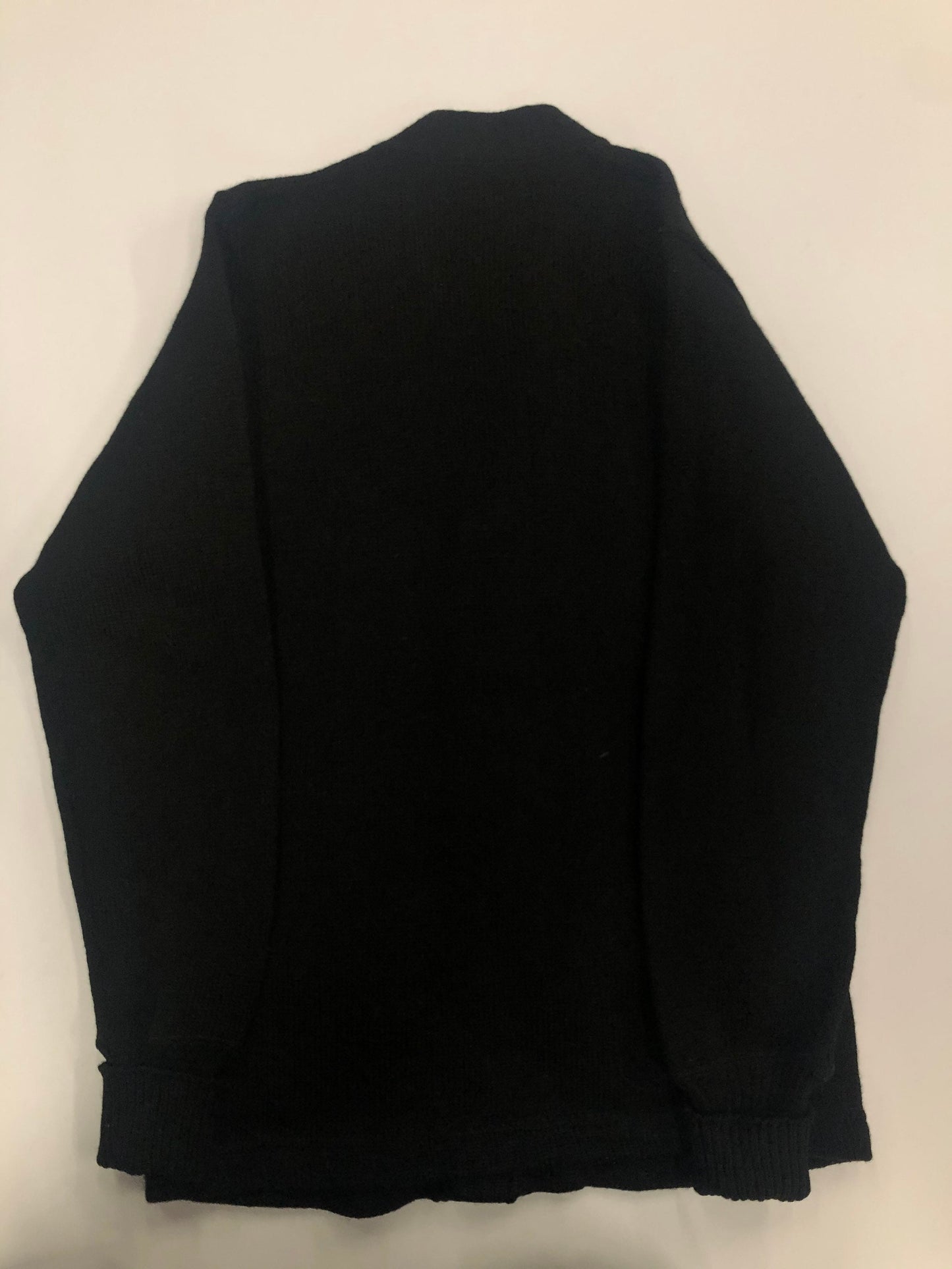 50s style campus label virgin wool cardigan button up black varsity vintage sweater