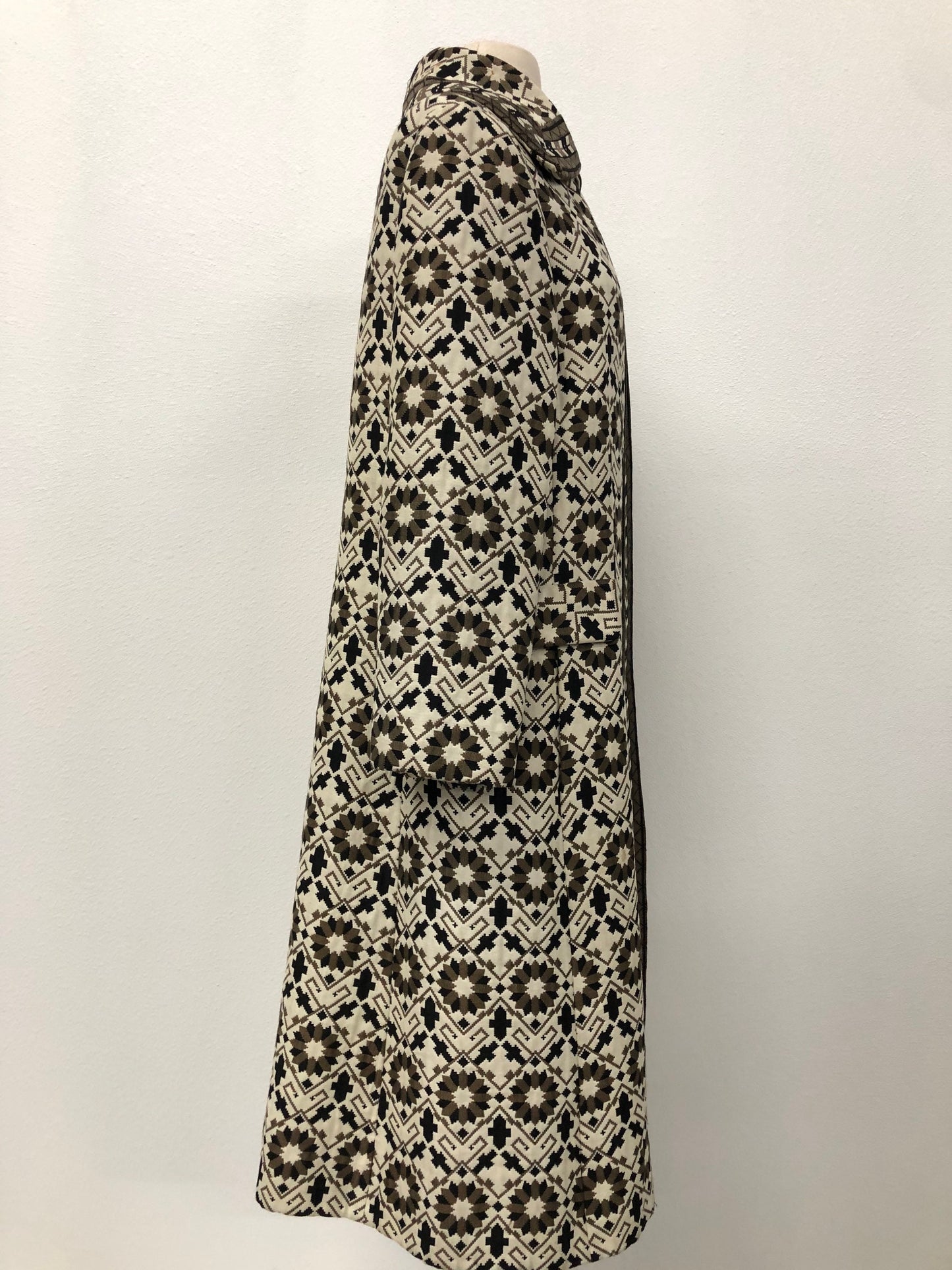 Stella braun geometric print new york coat winter black white vintage women