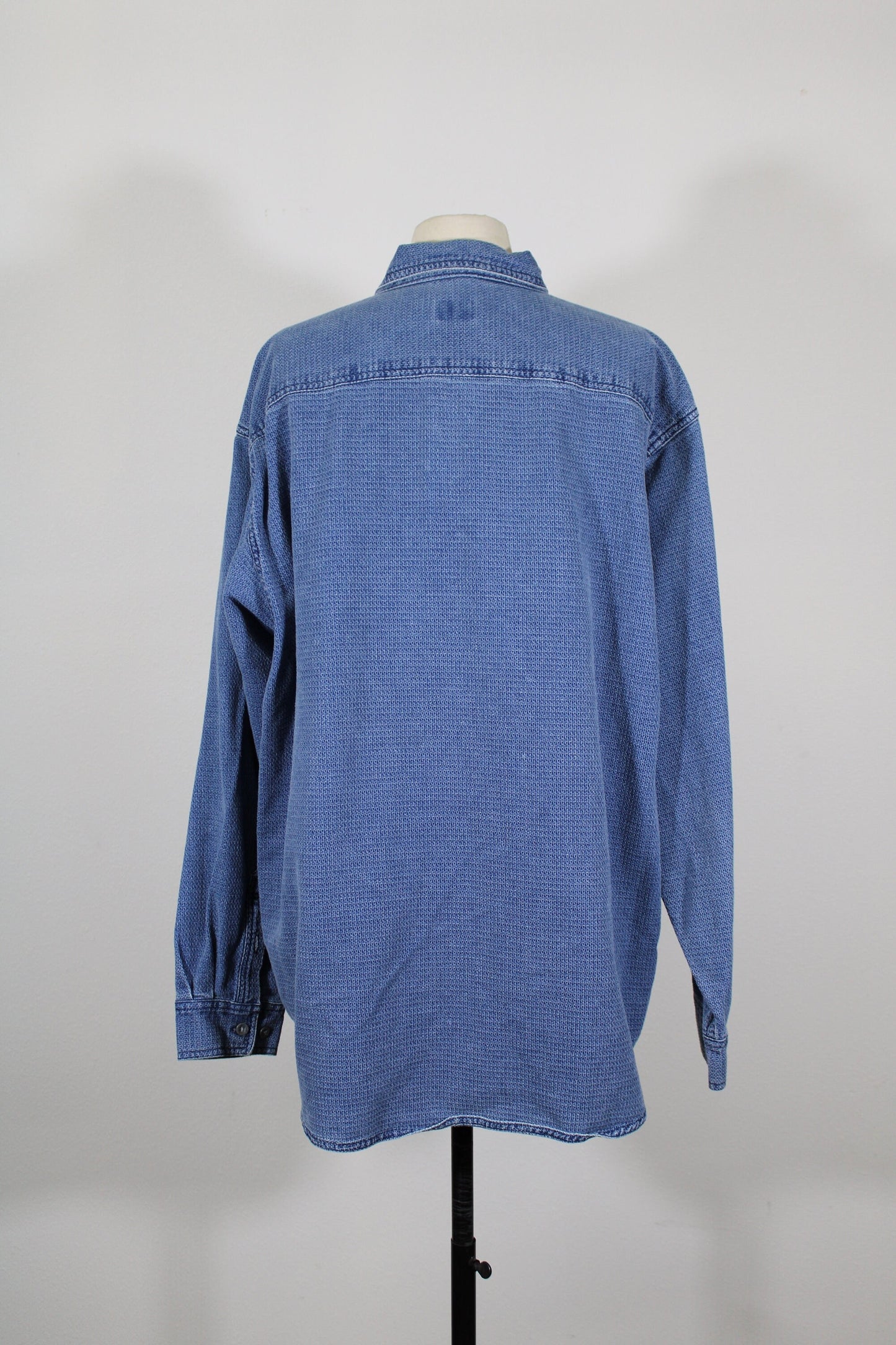 Calvin klein y2k men denim shirt long sleeve blue button up