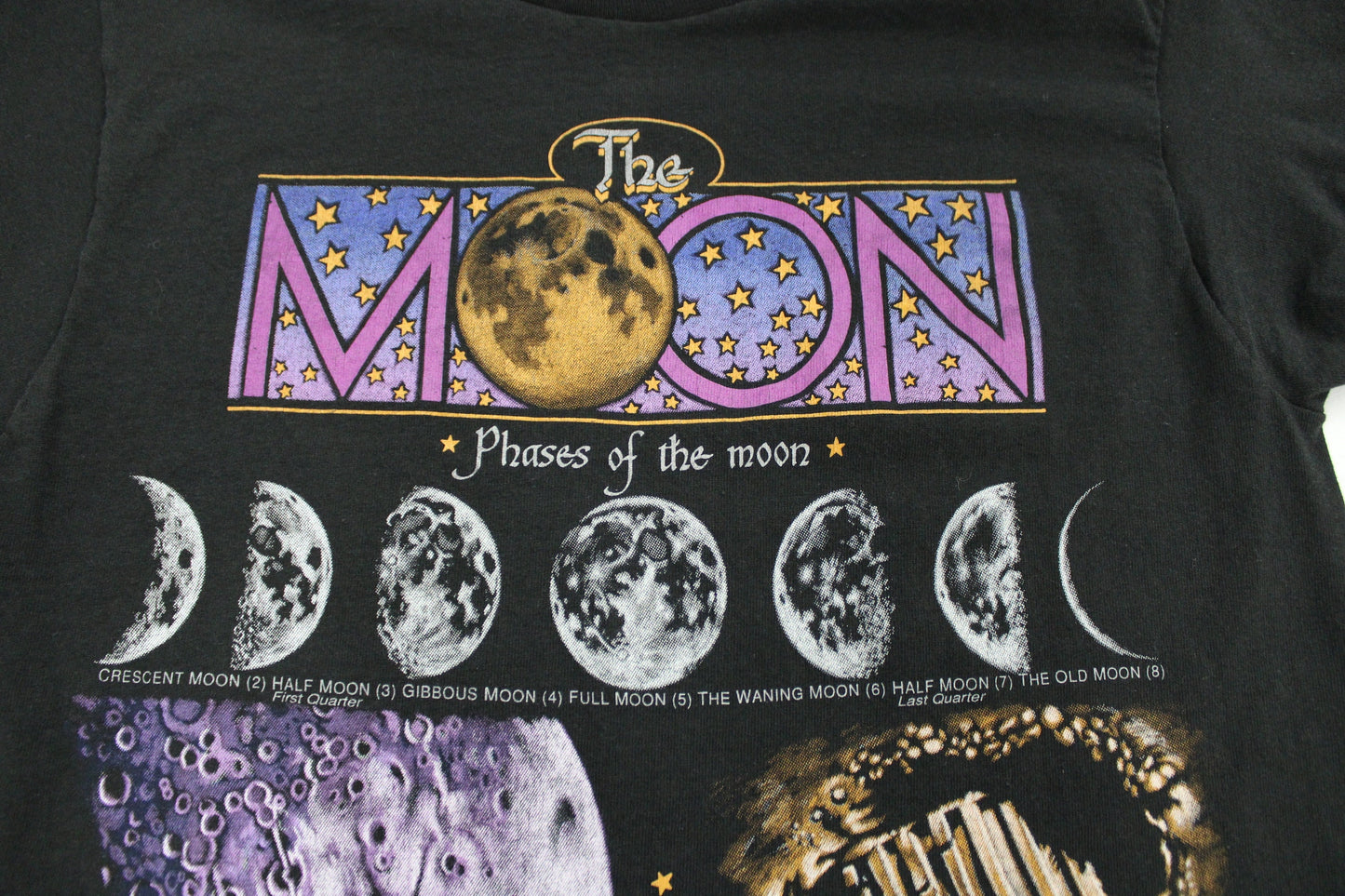 Vintage t-shirt phases of the moon solar eclipse july 20 1969 moon graphic rare black apollo 11 anderson studio inc 1993