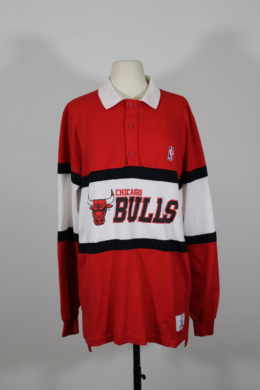 Chicago bulls basketball nba long sleeve red shirt nutmeg label made in usa vintage rare