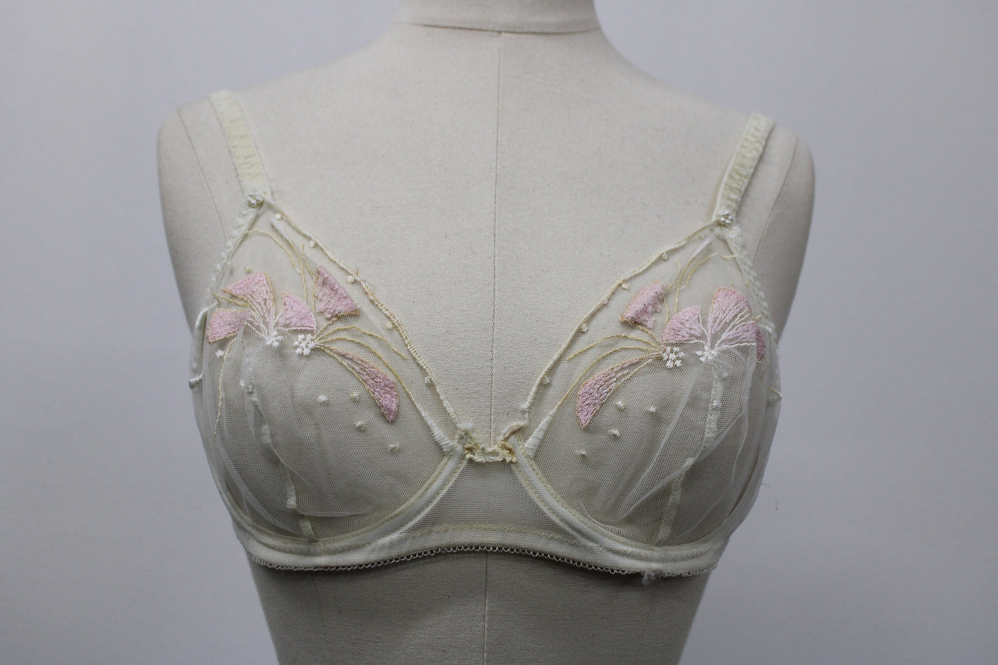 Bralette bra christian dior vintage lace white floral embroidered women sexy rare lingerie