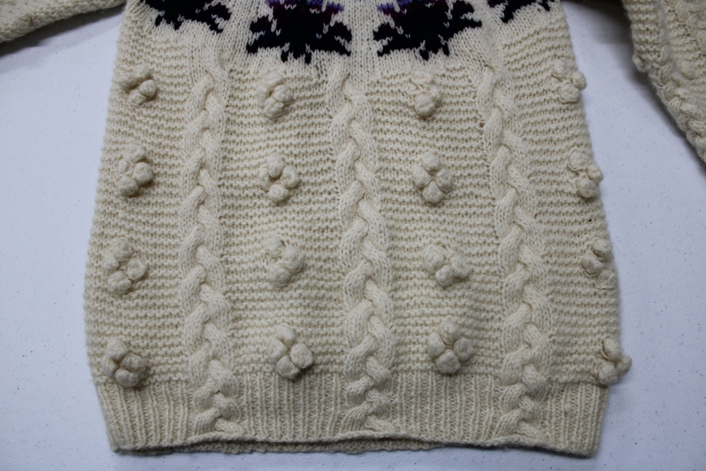 Women vintage knit woolrich sweater spades floral crew neck