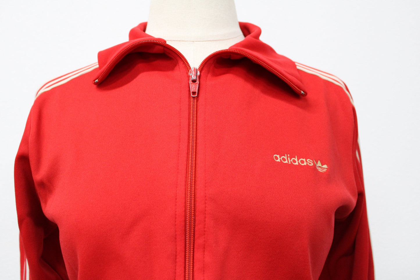 Vintage adidas red jogging top 70's striped men women 152