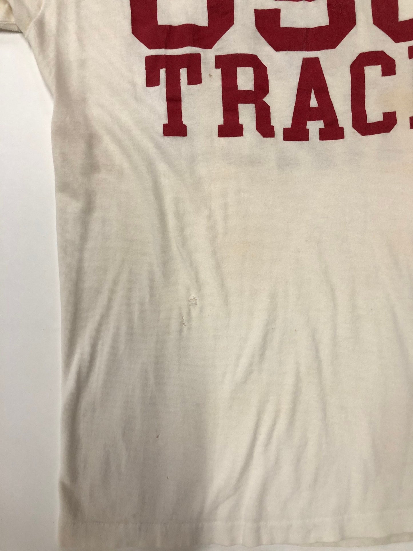 Southern university california collegiate pacific white t-shirt track usc vintage