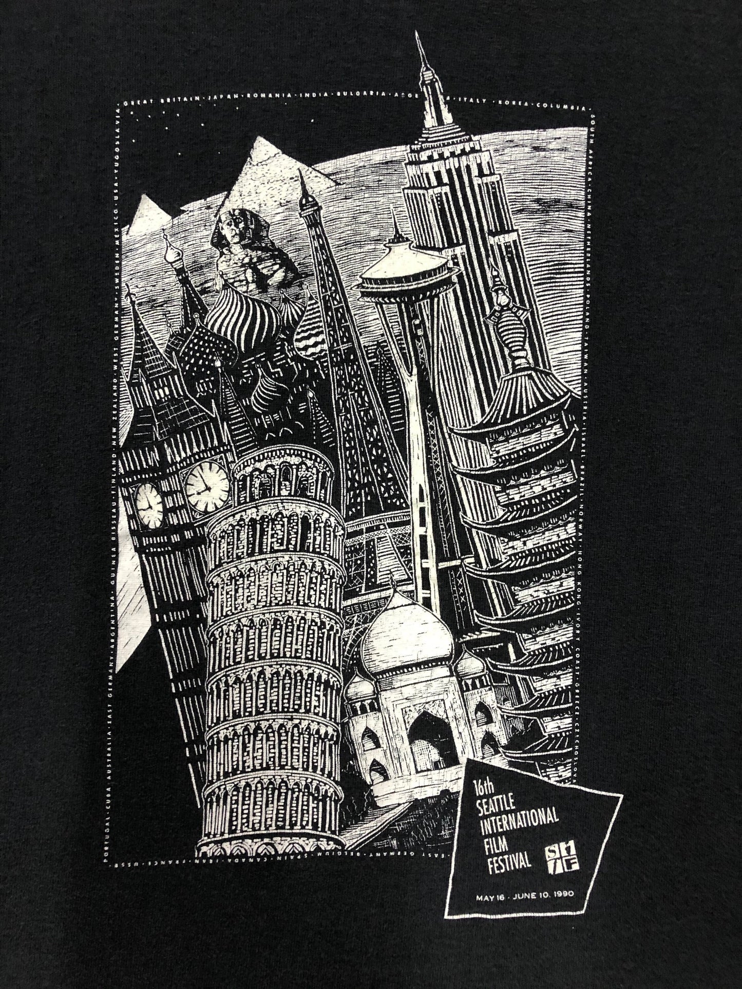 June 10 may 16 1990 festival film international 16th seattle t-shirt vintage graphic black