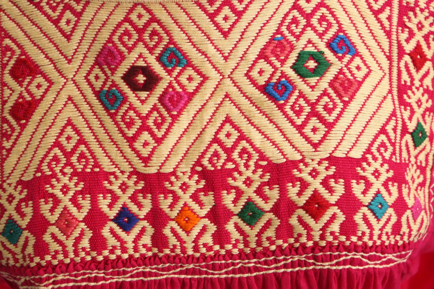 Vintage women pink embroidered blouse ethnic mexican 70's boho bohemian top