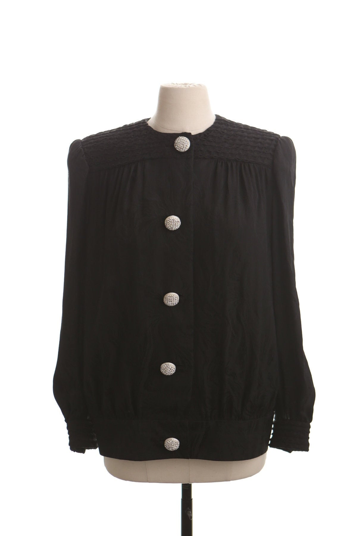 Vintage women black 50's casual jacket formal 40's button up