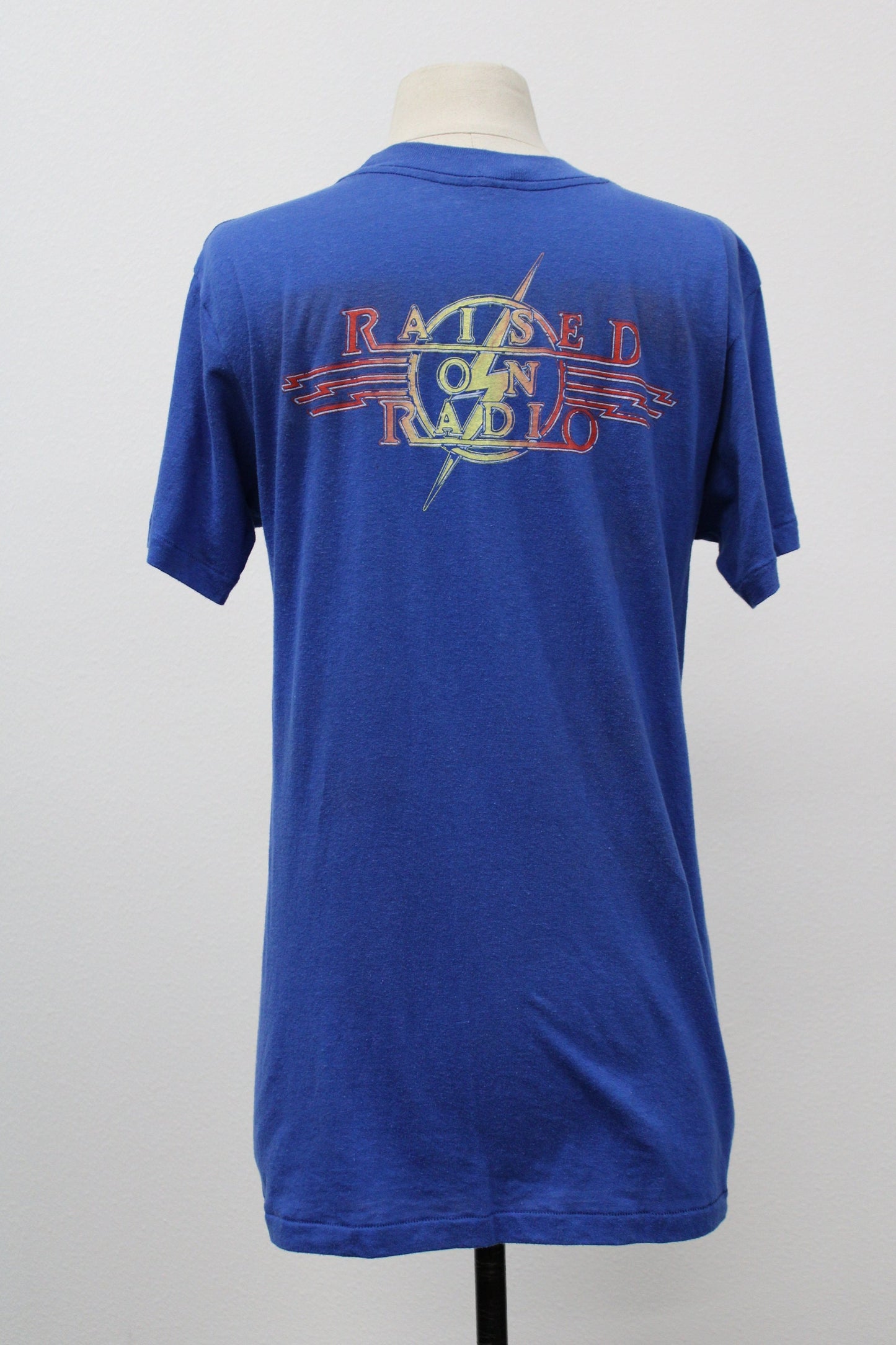 Journey vintage band t-0shirt blue raised on radio tour concert rare
