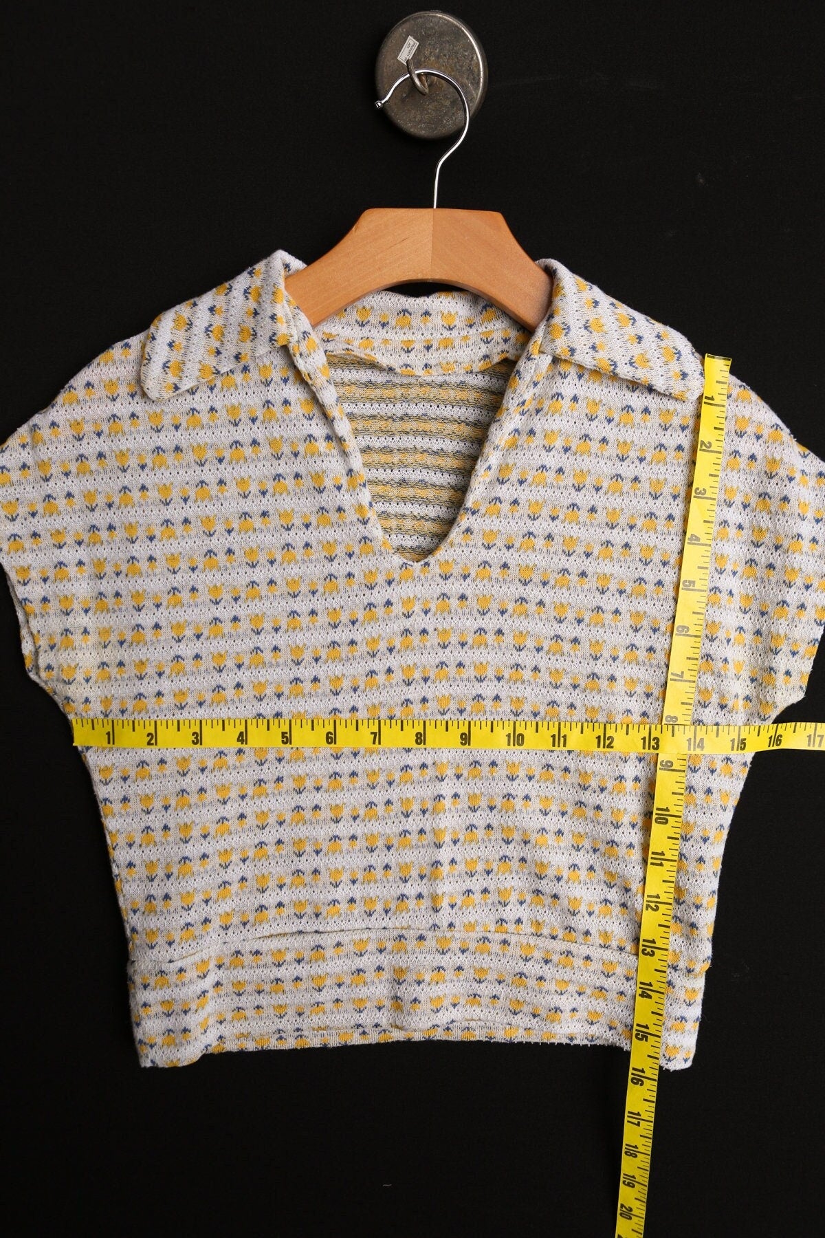 Vintage women blouse 70's white short sleeve v neck