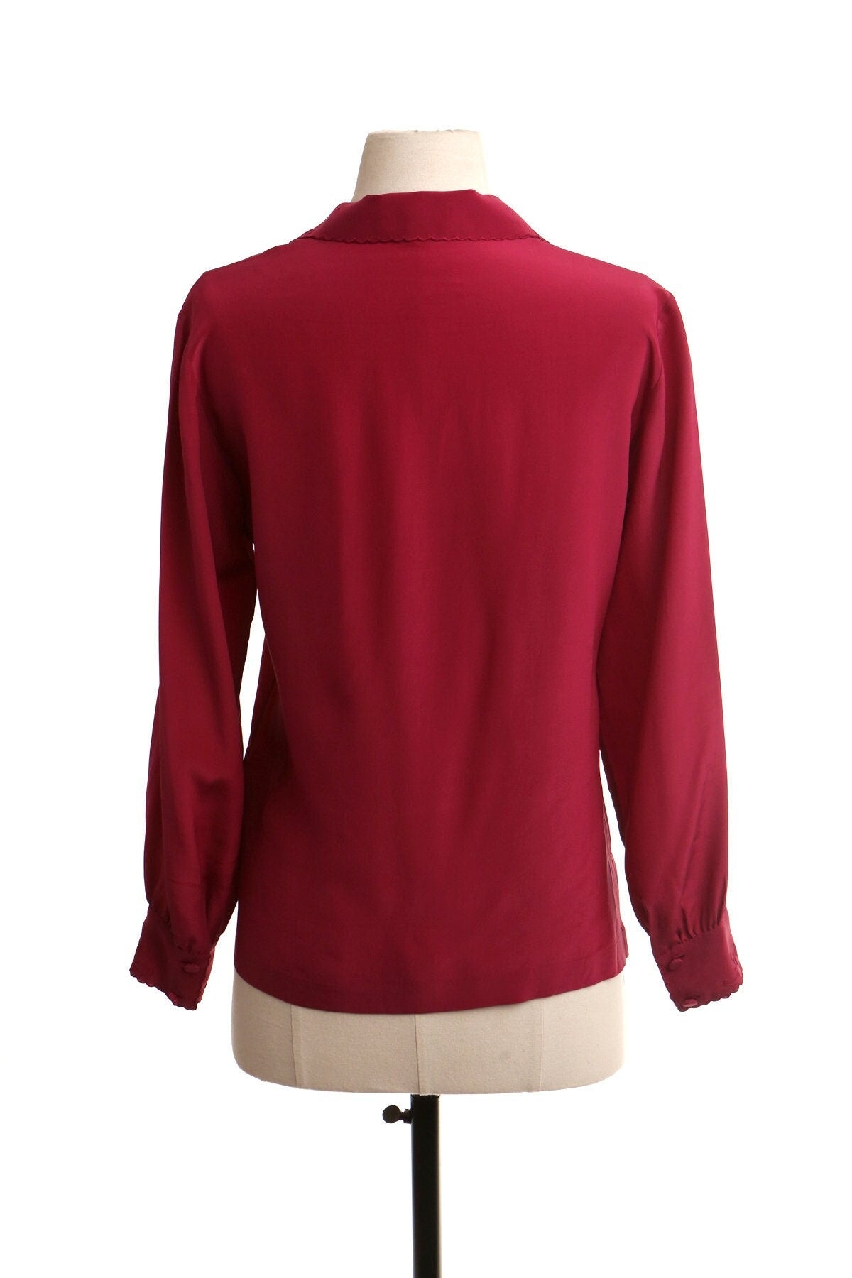 Vintage red embroidered chinese blouse floral da fu gui hand embroidered hangzhou china top women