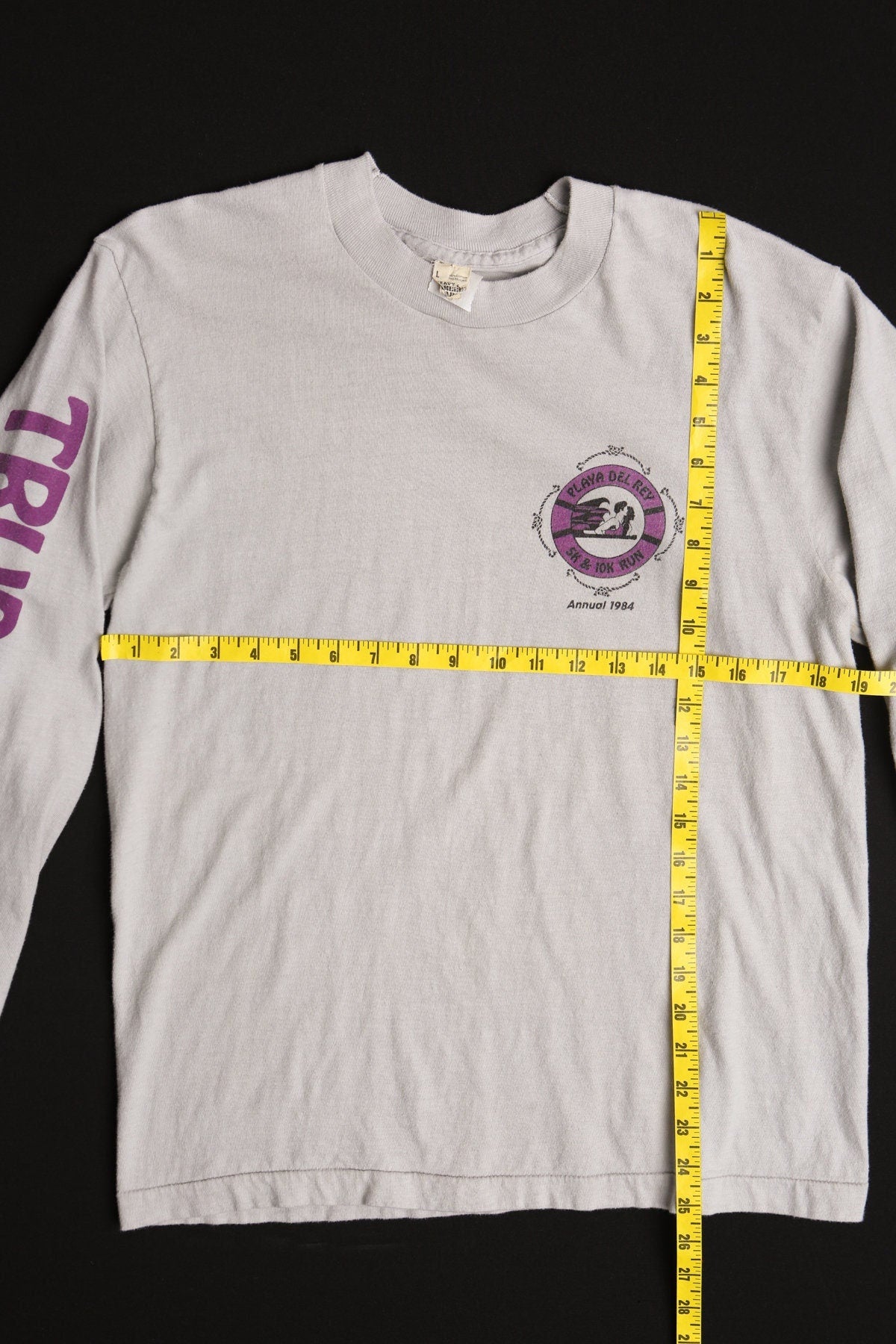 Vintage graphic shirt long sleeve playa del rey annual 5k 10k run 1984 sports running track