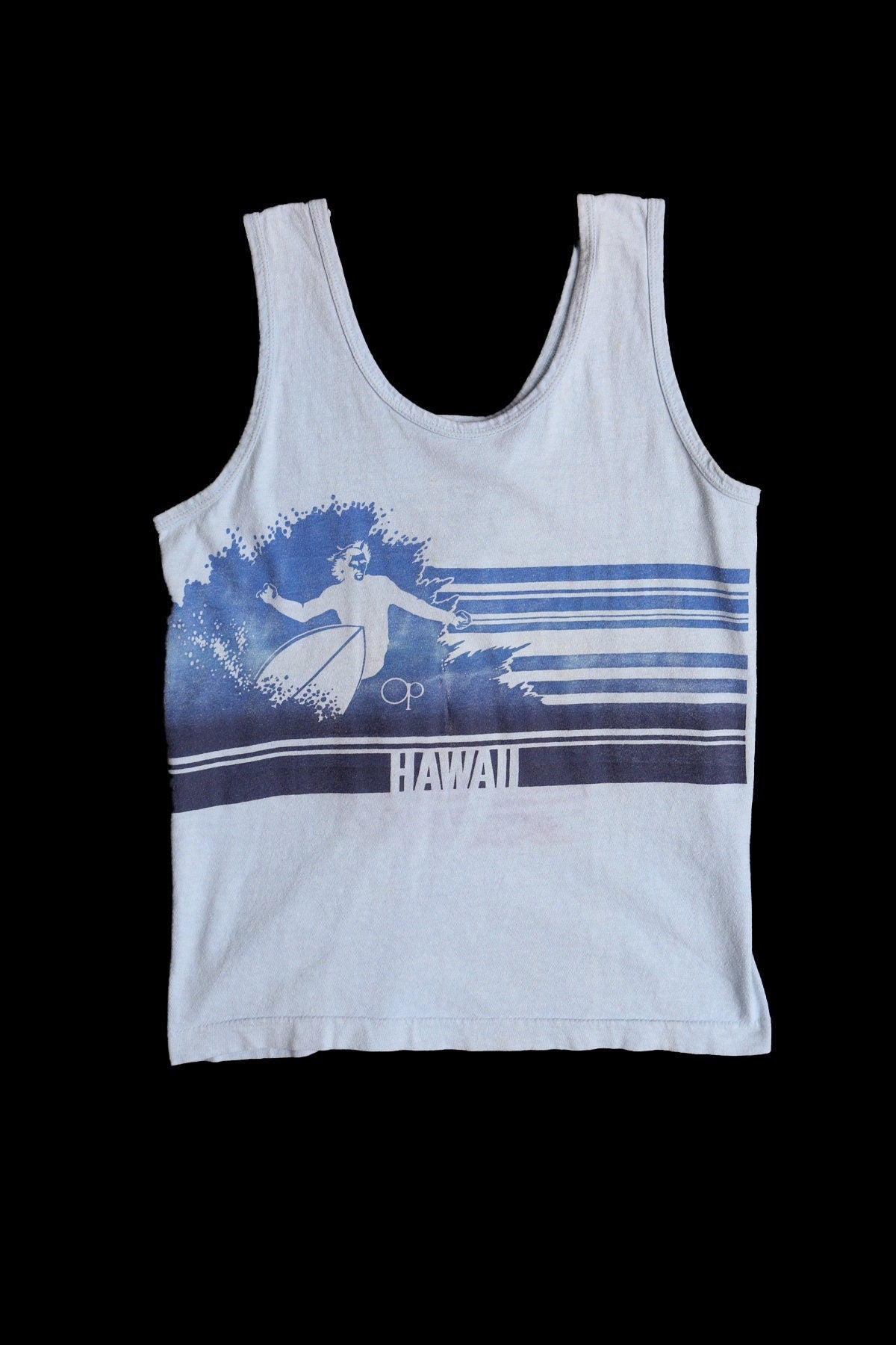 Vintage tank top blue surfing 70's op ocean pacific graphic 80's hawaii