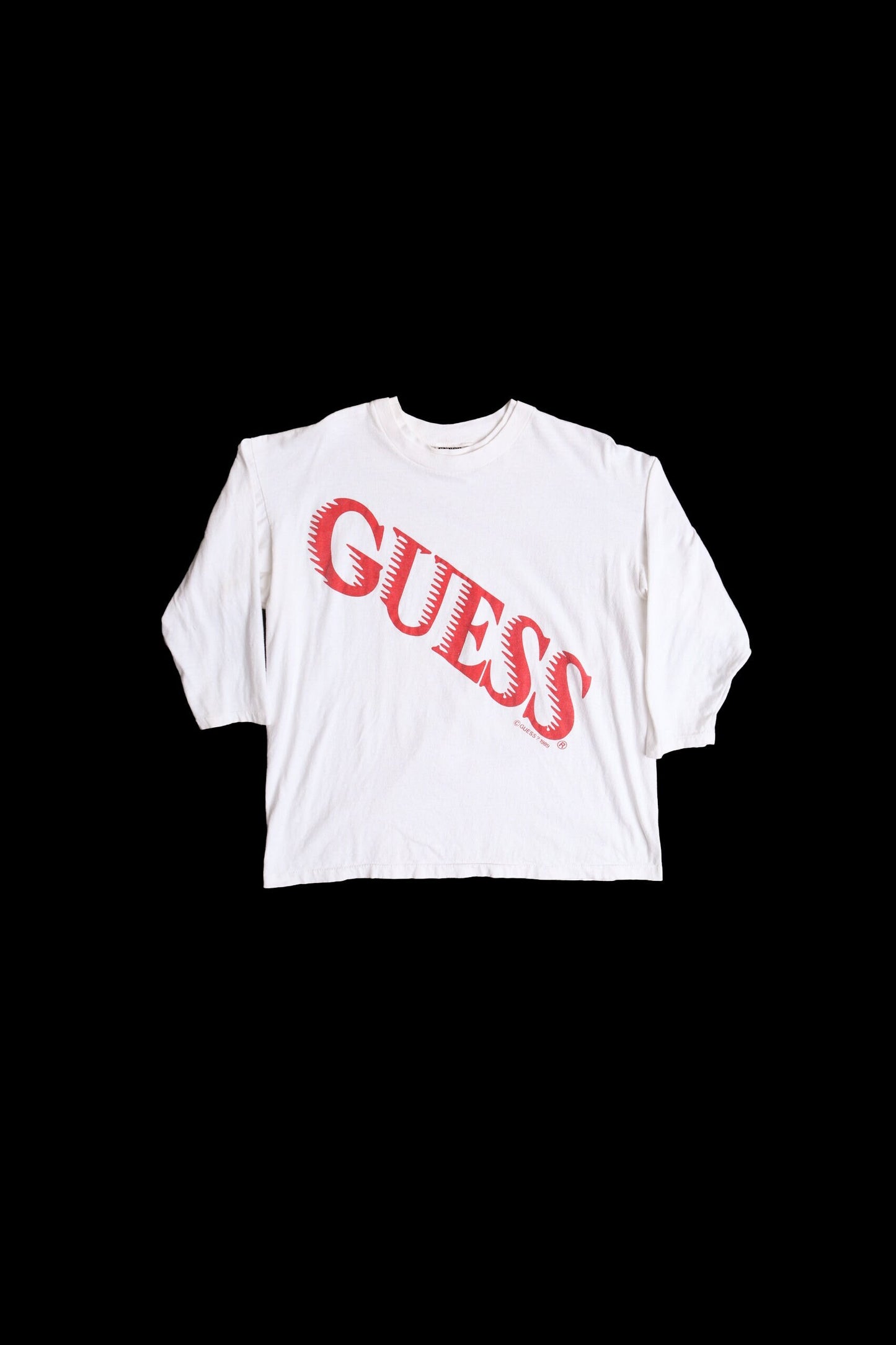 Vintage guess graphic shirt long sleeve 80's 90's white 1989