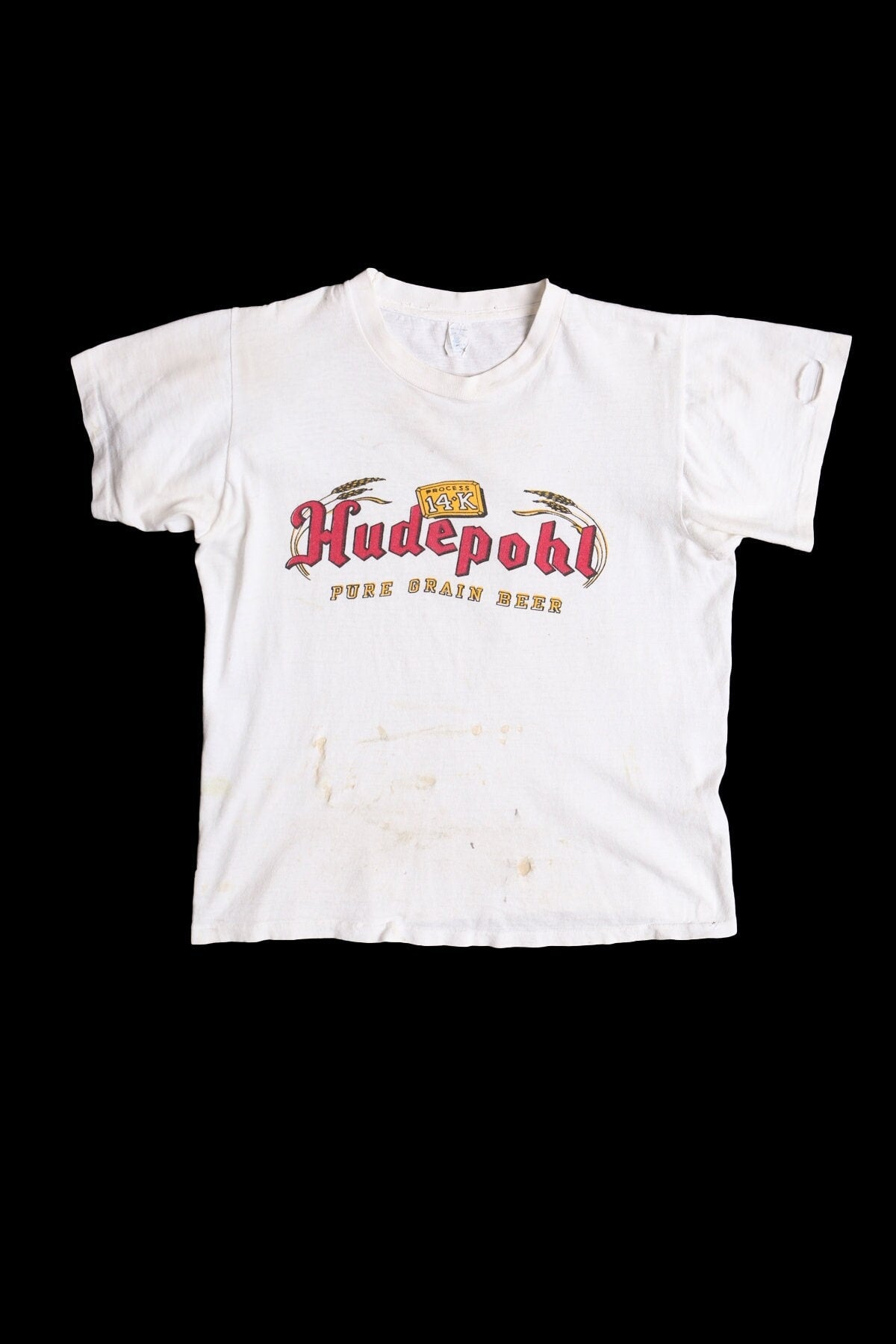 Vintage Graphic T-shirt with German Beer Dudepohl - Estimated Era 1970's - 1980's