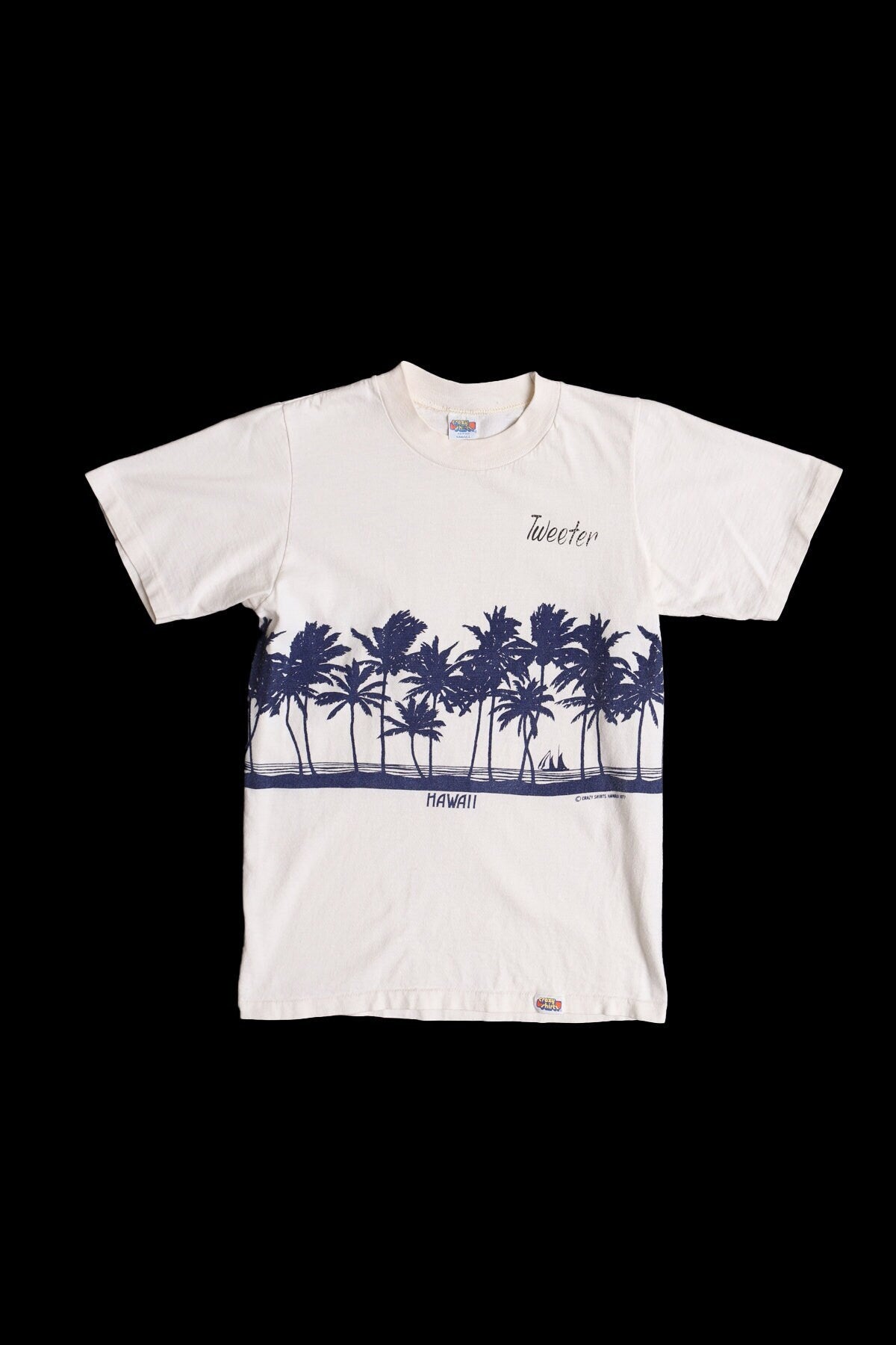 Vintage Surfing Graphic T-shirt by Crazy Shirt - Estimated Era 1980's - 1990's