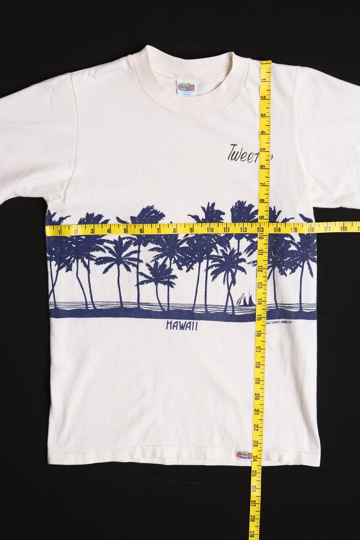 Vintage Surfing Graphic T-shirt by Crazy Shirt - Estimated Era 1980's - 1990's