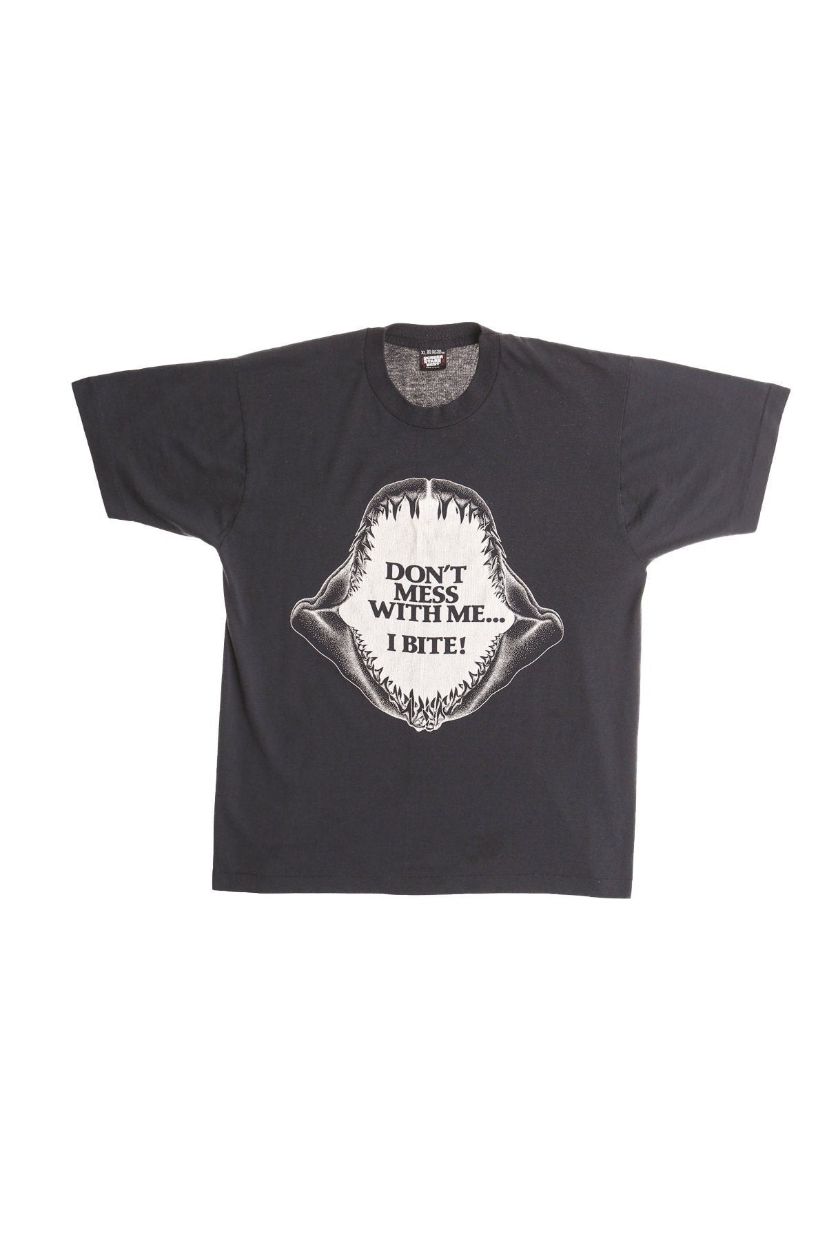 Vintage Shark Black Graphic T-shirt - Estimated Era 1980's - 1990's