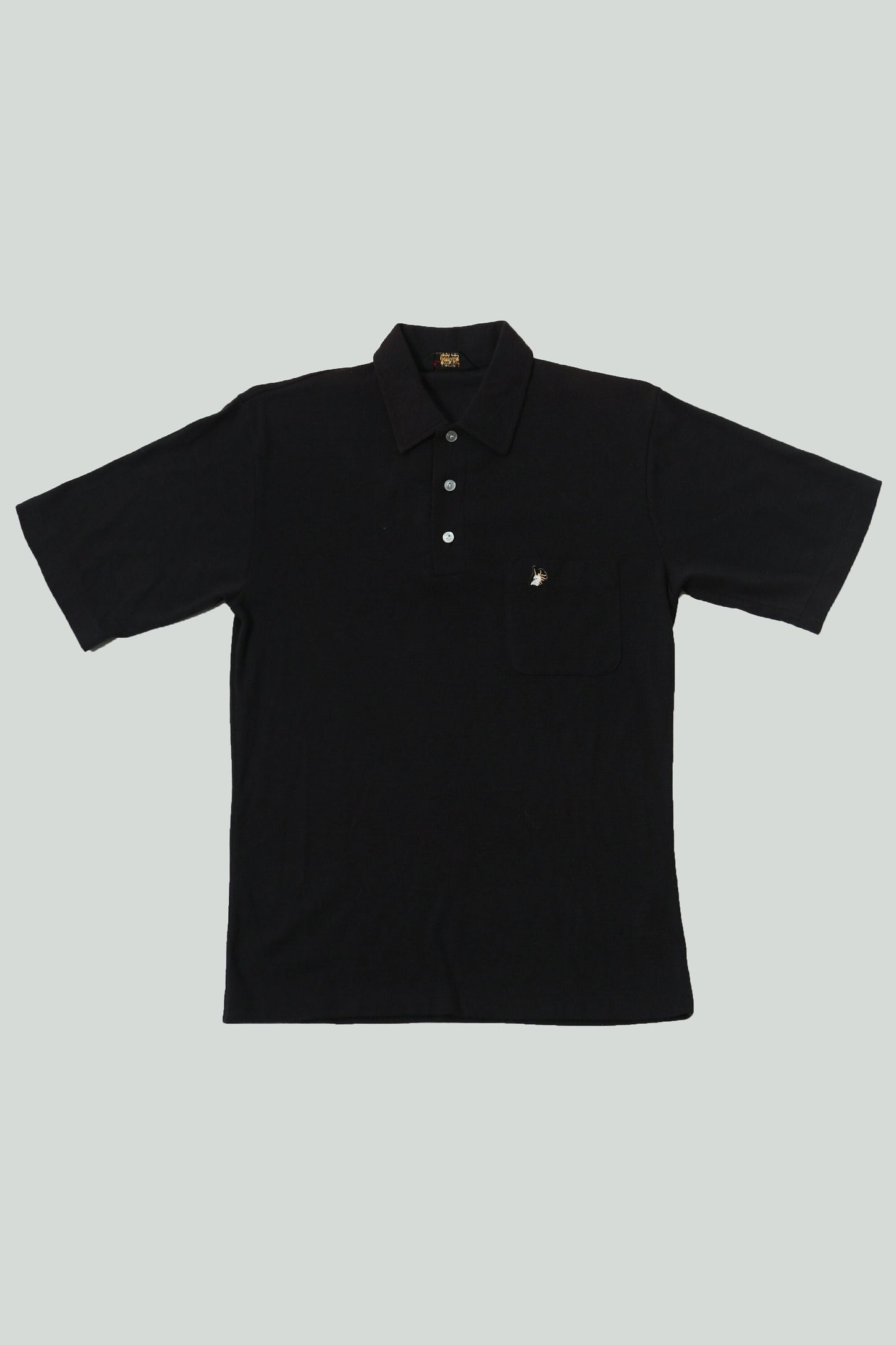 Vintage 50's 60's button up short sleeve casual shirt men rockabilly black front pocket