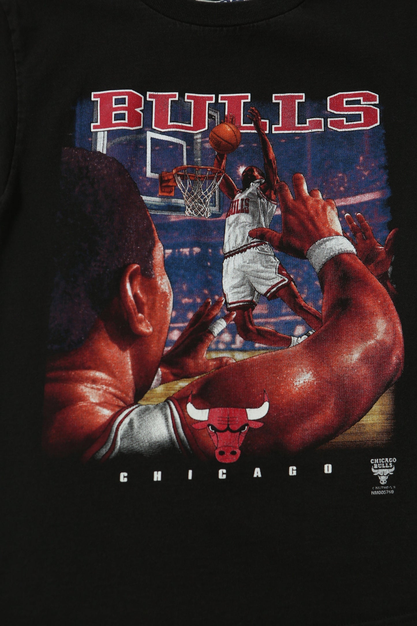 Chicago nba vintage graphic t-shirt bulls black basketball size medium made in usa