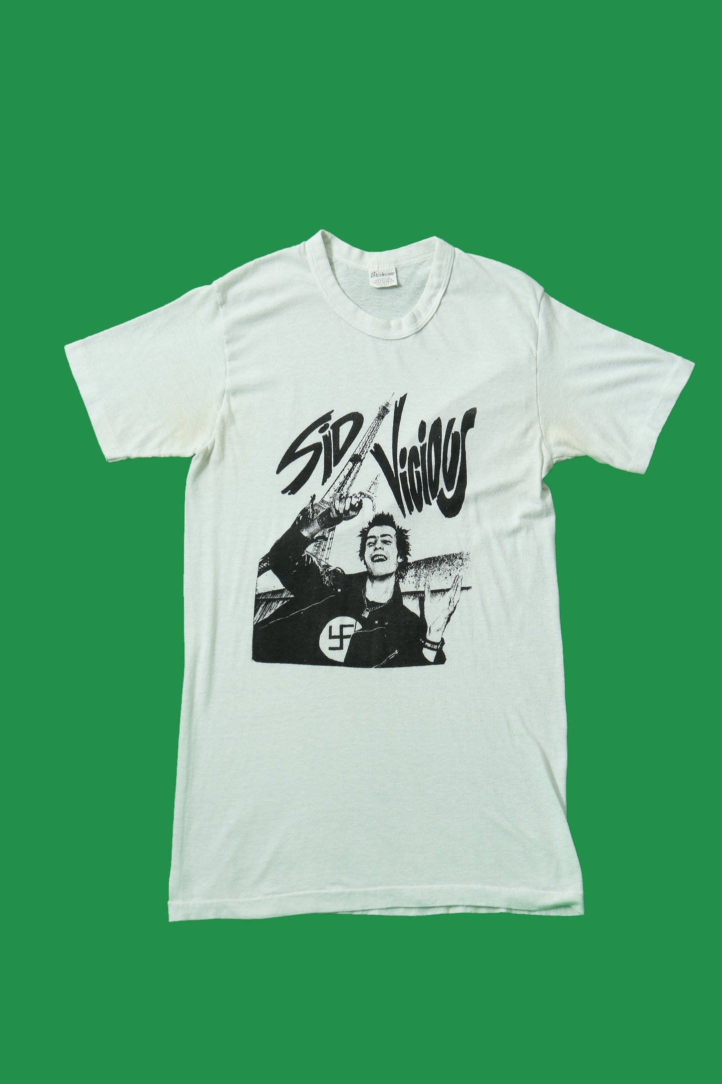 Vintage sid vicious sex pistols graphic t-shirt white france medium stedman label made in usa rare