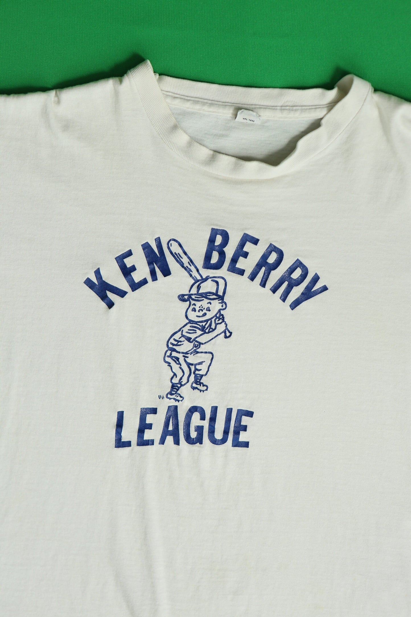Ken berry league vintage t-shirt baseball little league white blue graphic