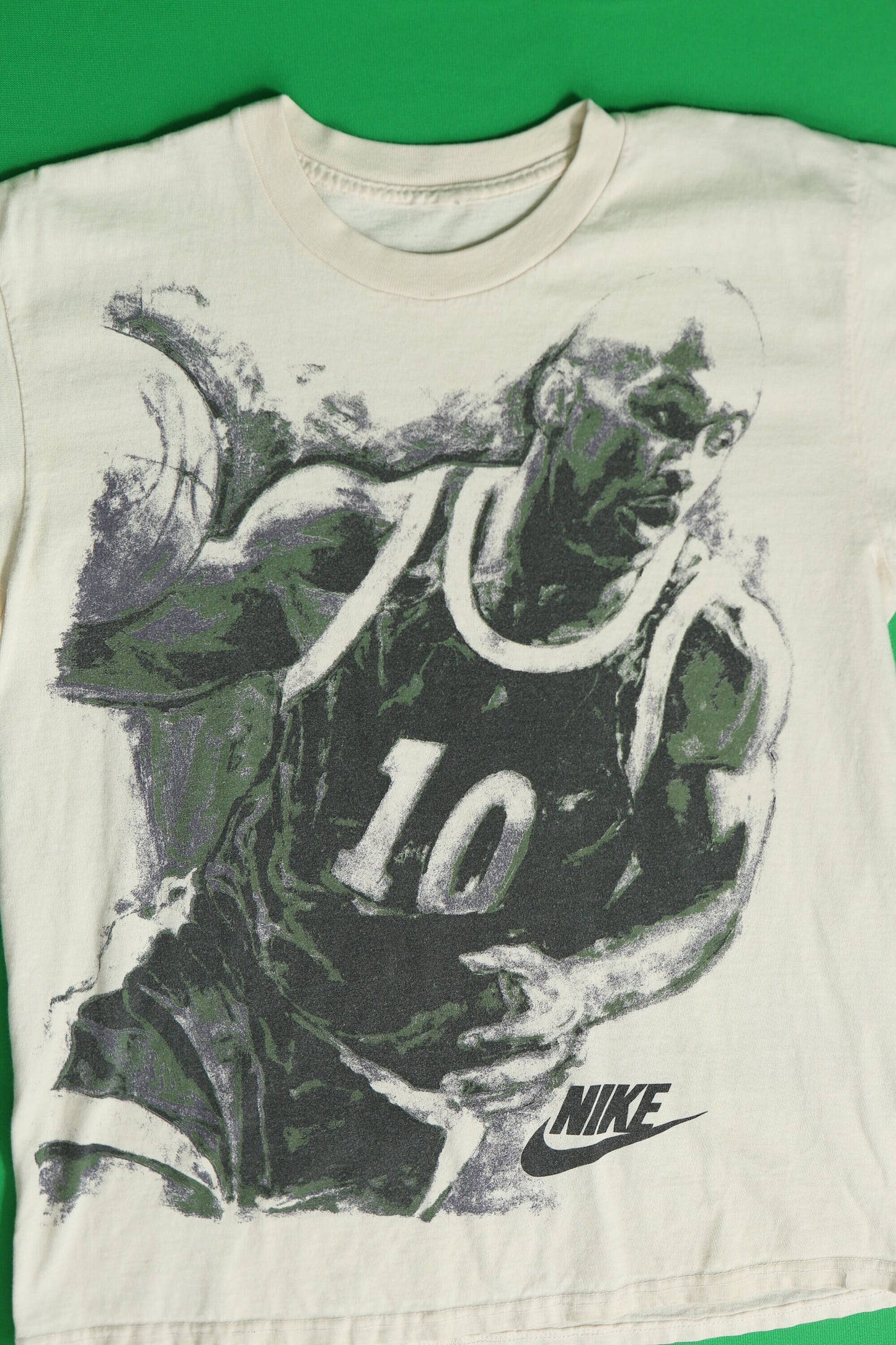 Nike vintage t-shirt white basketball michael jordan 10 hardway nba