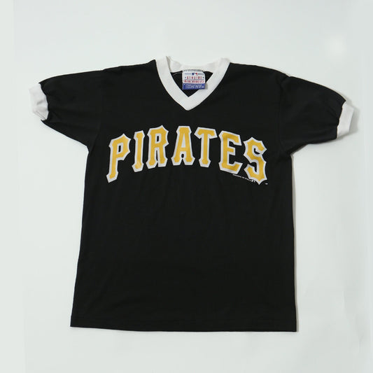 Pirates baseball t-shirt v-neck black mbl vintage 90's