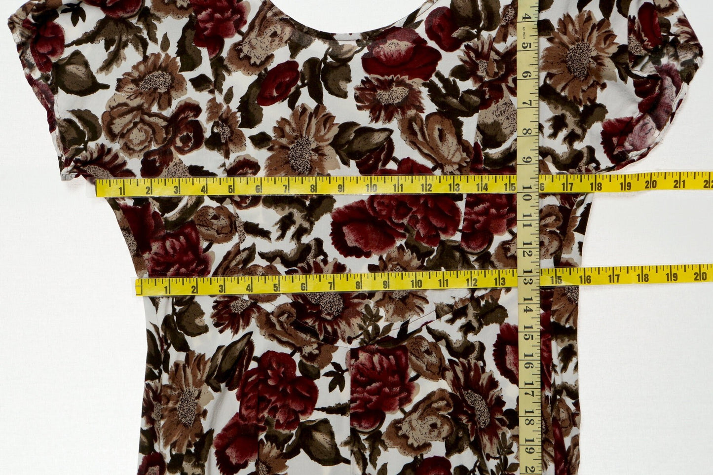 Vintage floral dress women 90's white print long casual red flowers