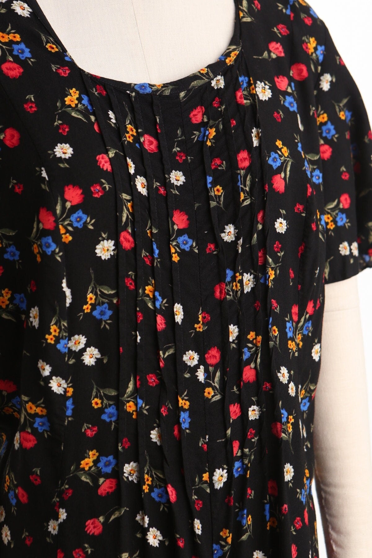 Summer romper dress floral print black women 90's rayon casual y2k