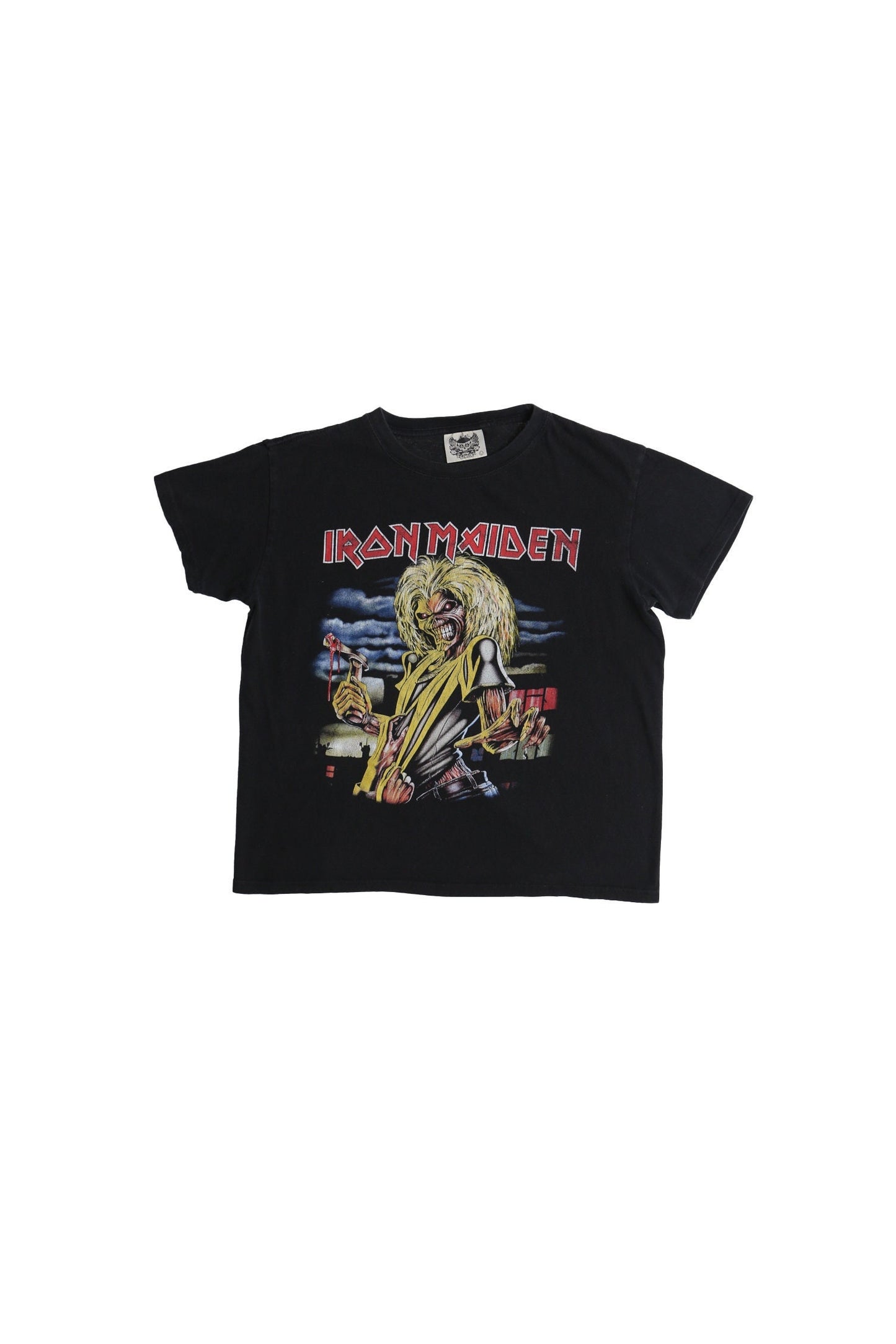 Iron maiden rock band graphic t-shirt black