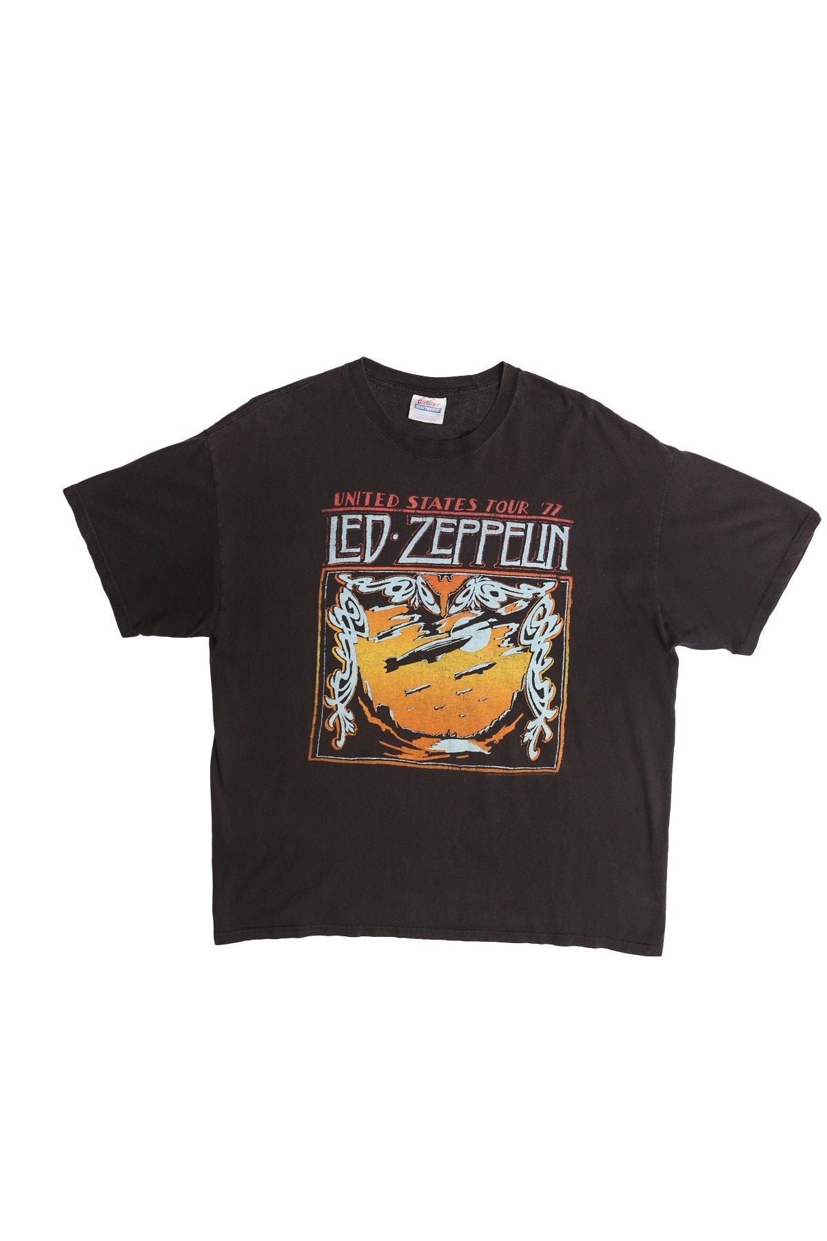 Rock t-shirt led zeppelin united states tour 1977 90's black