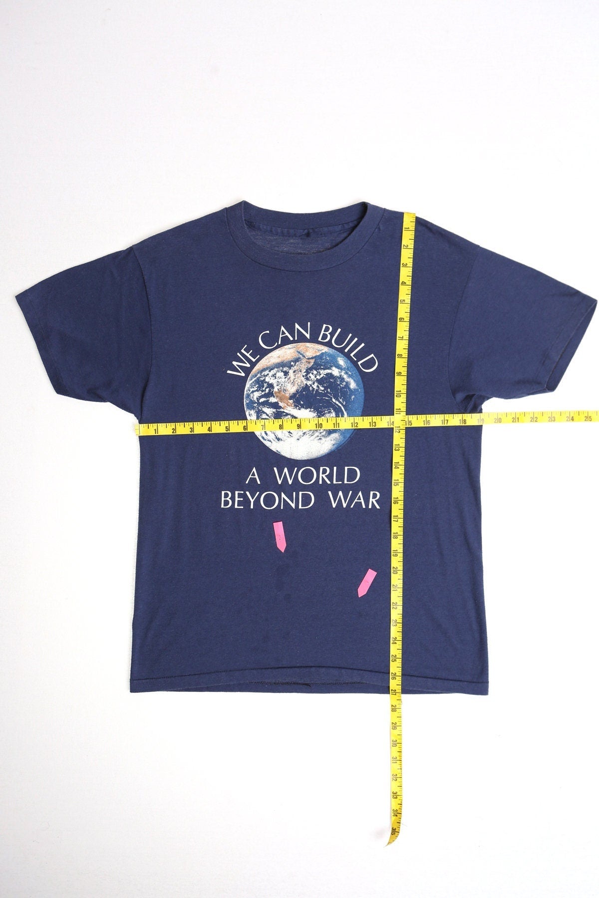 Vintage planet earth world war build 70's blue save enviroment no