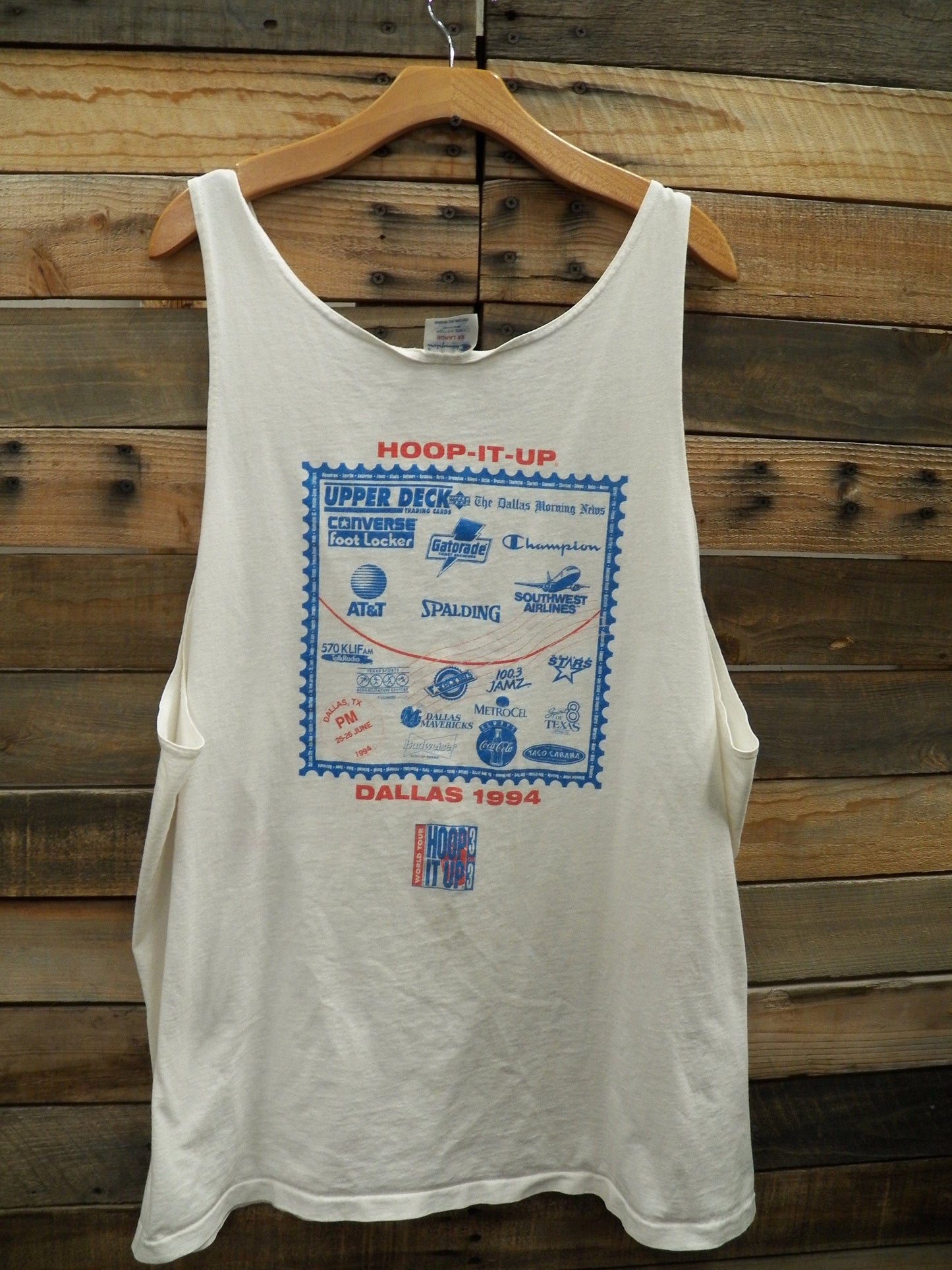 Champion vintage tank top 94 tour world tour hoop it up dallas 1994 made in usa xx large