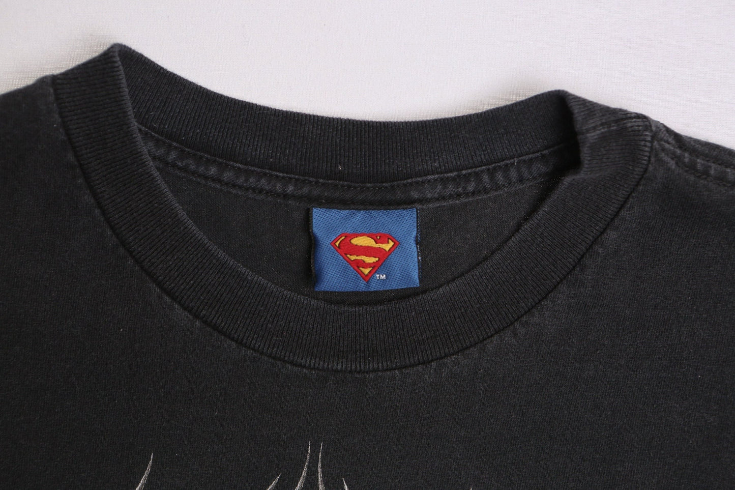 Superman steel s black graphic t-shirt shirt flame