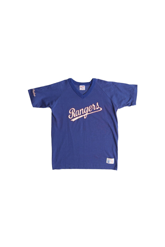 Vintage baseball t-shirt shirt jersey rangers rawlings mbl blue texas made in usa