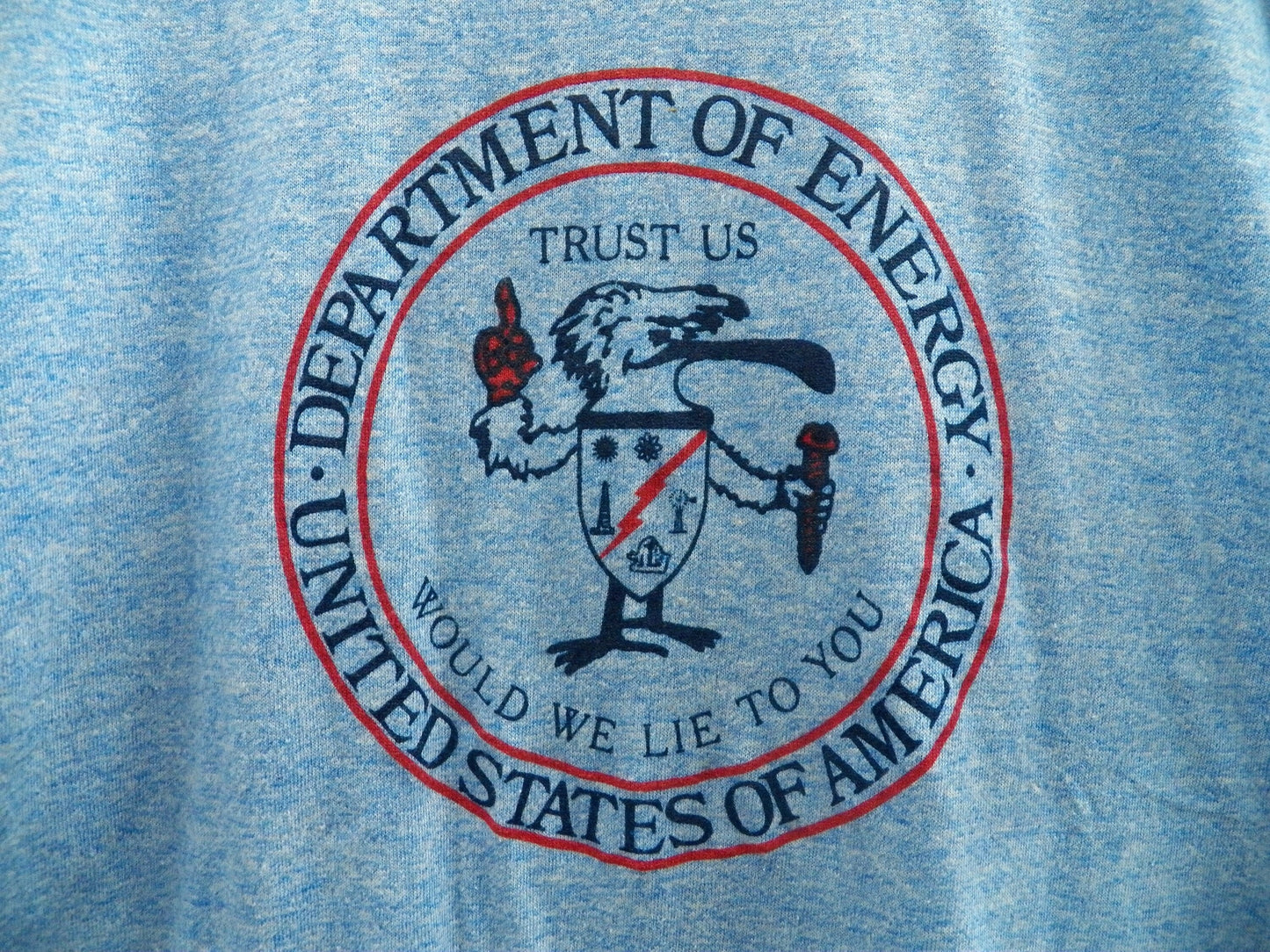 Vintage t-shirt department of energy united states of america blue sports wear gulf coast label made in usa