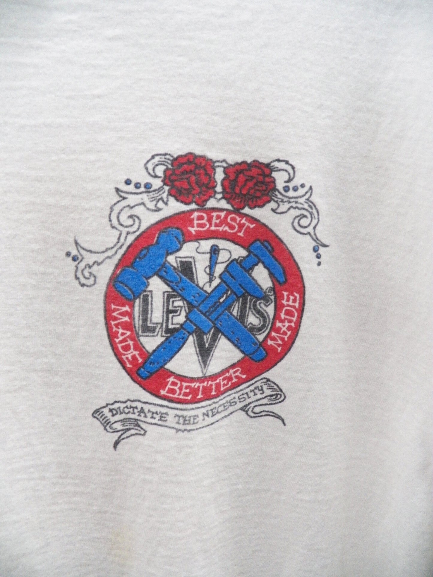 Levi's t-shirt white tattoo blues graphic cotton vintage world rose