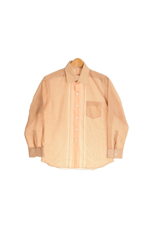 Vintage shirt long sleeve plaid orange casual 70's 60's men