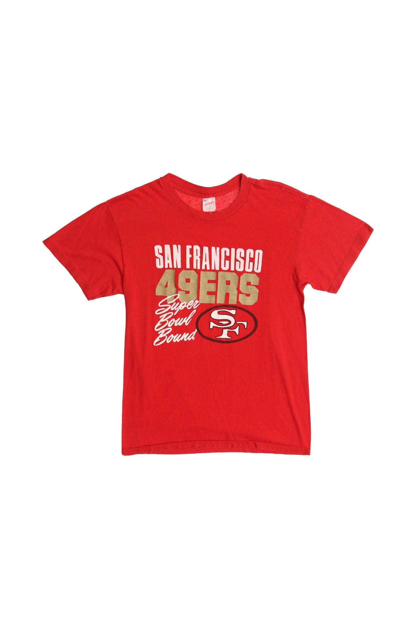Vintage football graphic t-shirt san francisco 49ers red 70's