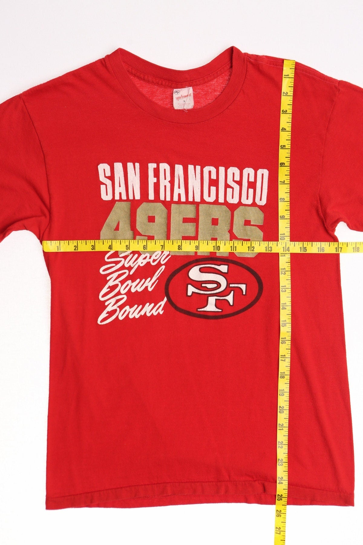 Vintage football graphic t-shirt san francisco 49ers red 70's