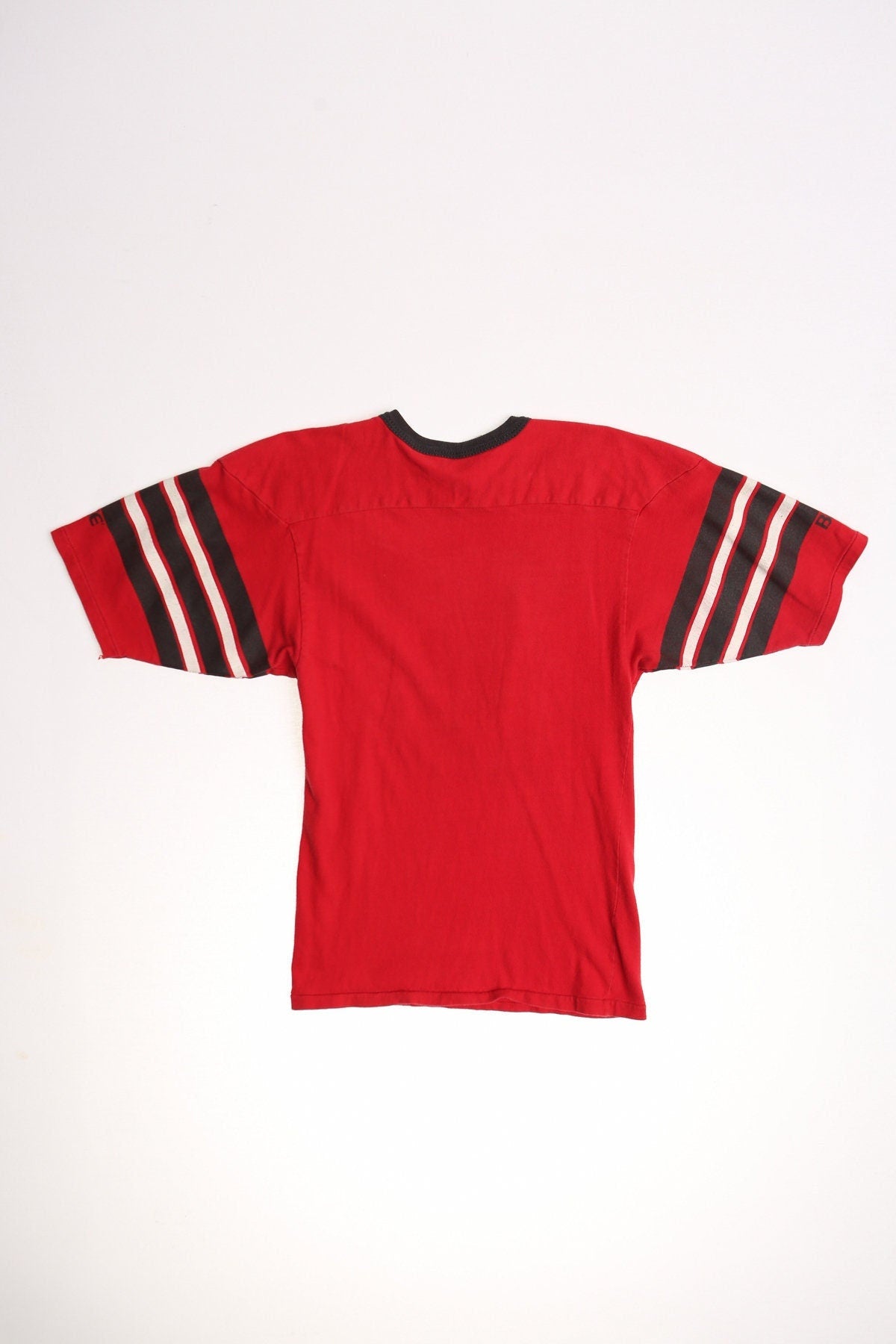 Vintage football t-shirt red ohio state buckeyes 70's jersey striped men shirt