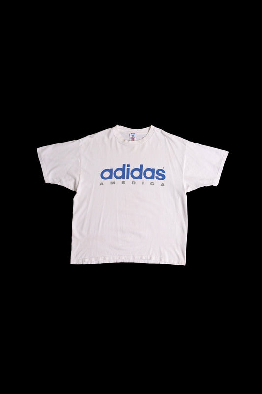 Vintage t-shirt adidas 90's america white blue graphic