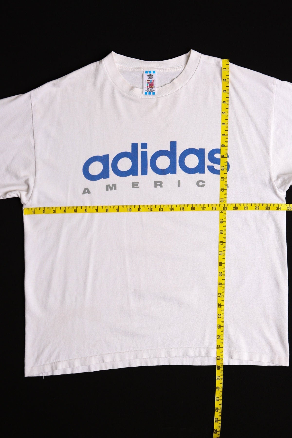 Vintage t-shirt adidas 90's america white blue graphic