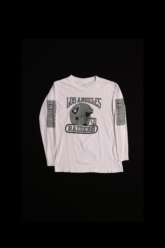 Los angeles raiders football team vintage long sleeve white 80's shirt logo 7 label