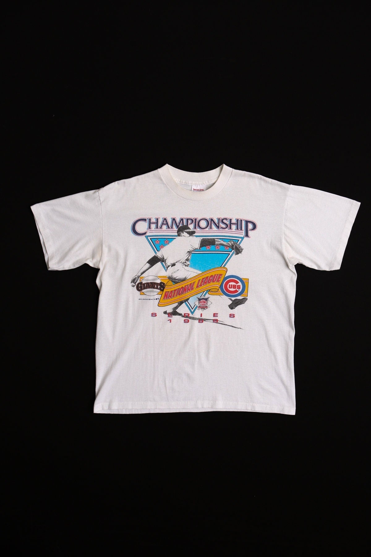 Vintage baseball t-shirt championship 1989 chicago cubs giants san francisco national league pitcher